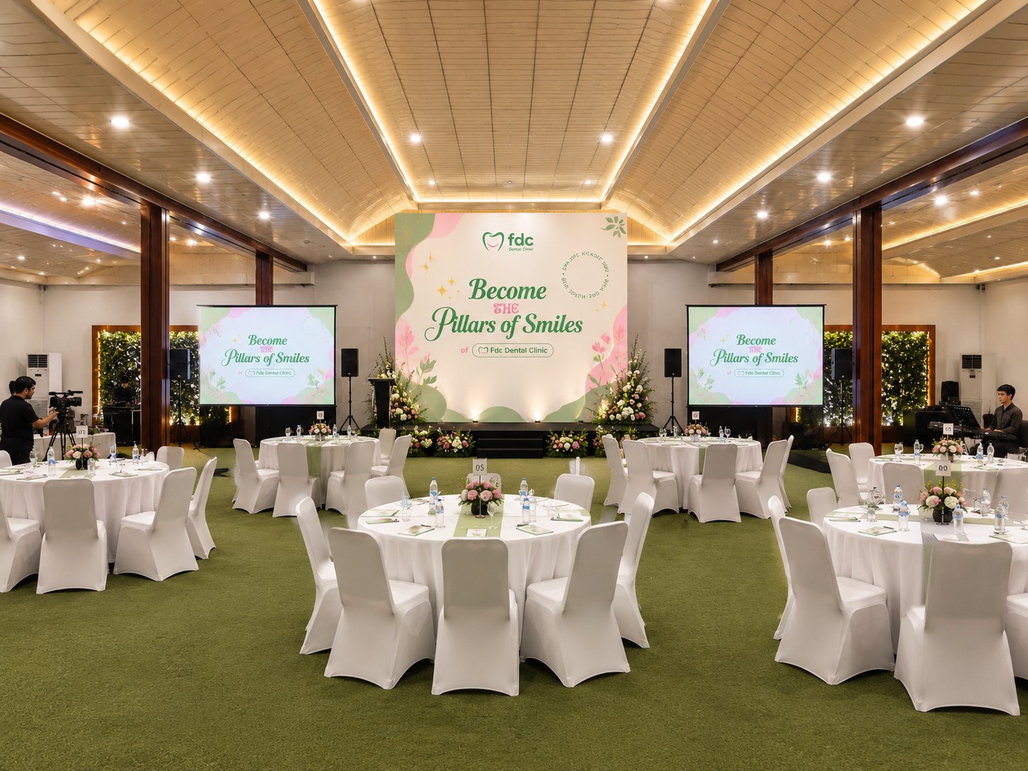 Simulasi backdrop tampak lebar ballroom