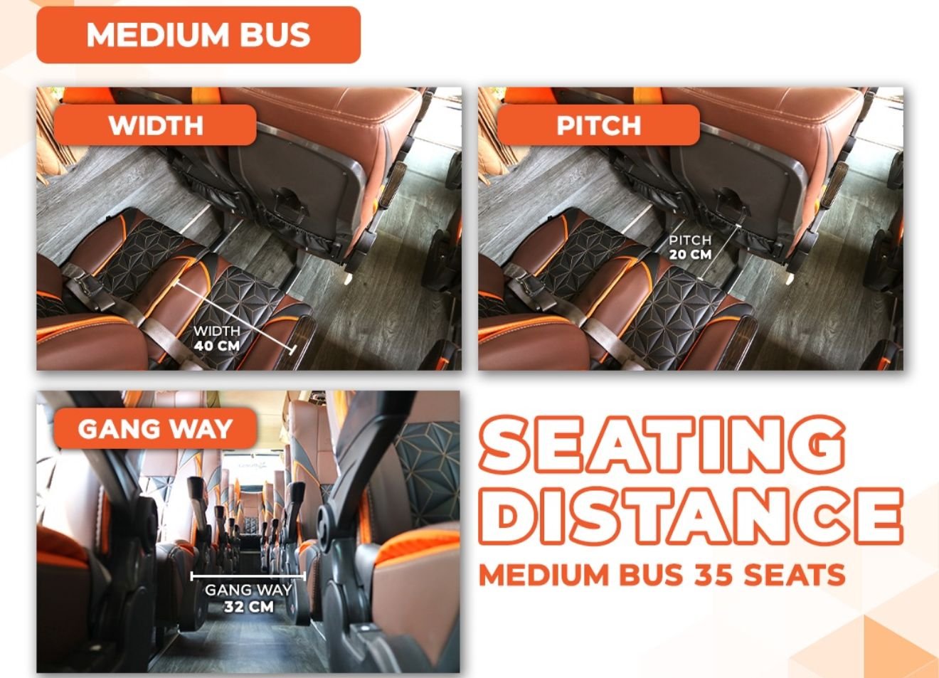 Dimensi jarak kursi bus